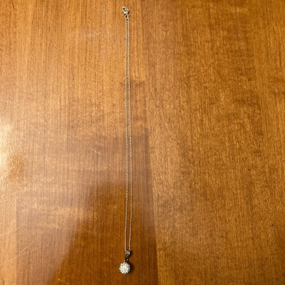 Multi-Colored Sphere Silver Necklace - image 2